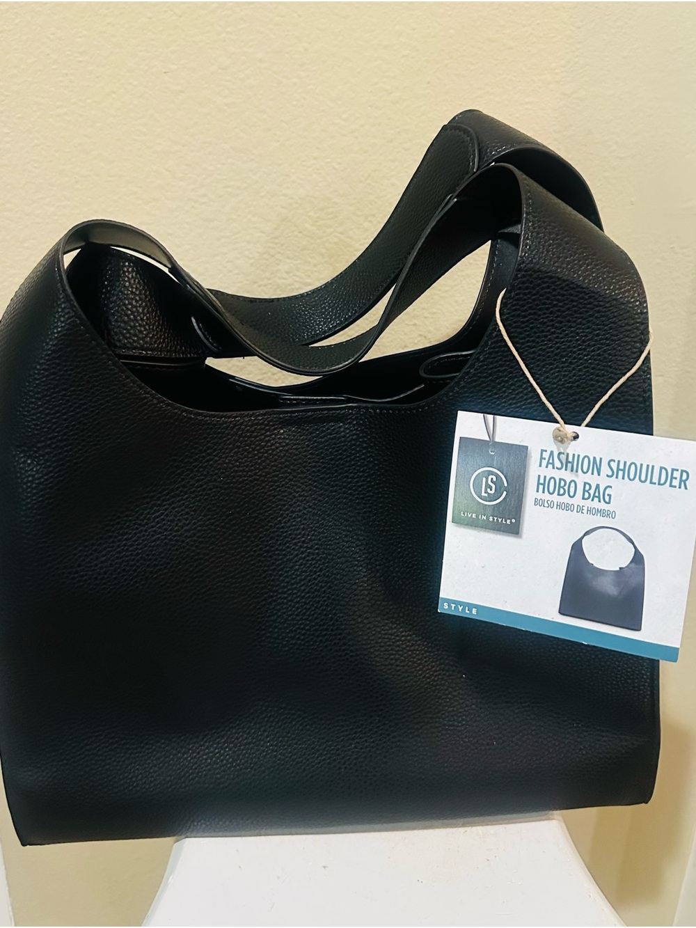 Fashion Shoulder Hobo Bag - Black